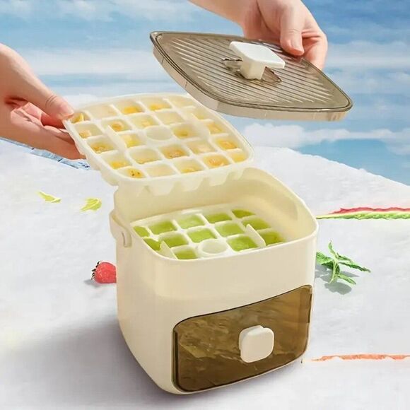 48 Grids Ice cube Double Layer Design, Food Grade Plastic Storage Tray - Picture 2 of 3